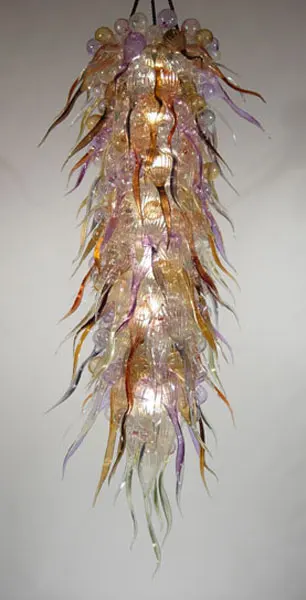 

Style Long Chain Chandelier LED 110V-240V 100% Hand Blown Murano Glass Chandelier Lighting -LR421