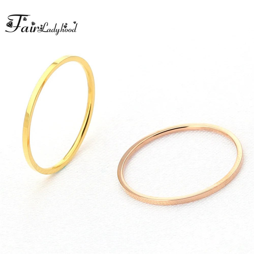 Женское кольцо из тонкой нержавеющей стали обручальное 1 мм|Кольца| |