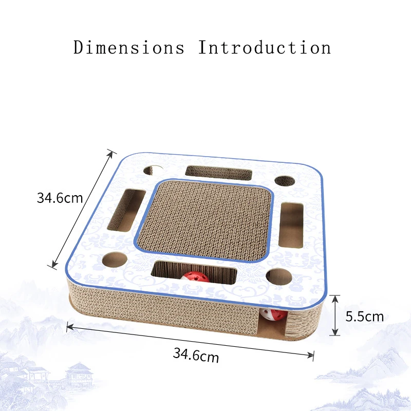 Smartpet гофрированный бумажный кошачий скребок с мяч квадратный домашних животных