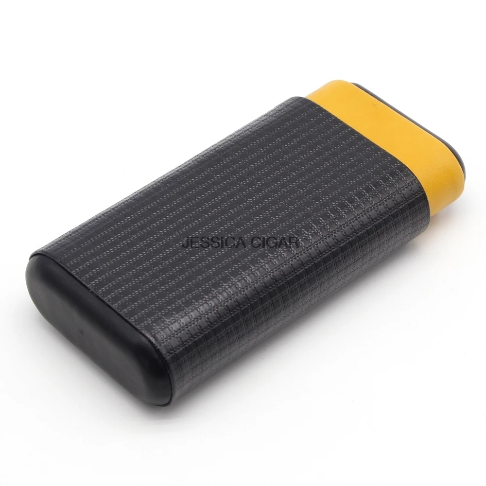 COHIBA Портативный кожа путешествия портсигар держатель три трубки Деревянный
