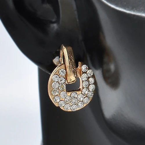 Новый 1 Пара женская Элегантный Медная Монета Кристалл Rhinestone Уха Шпильки Серьги