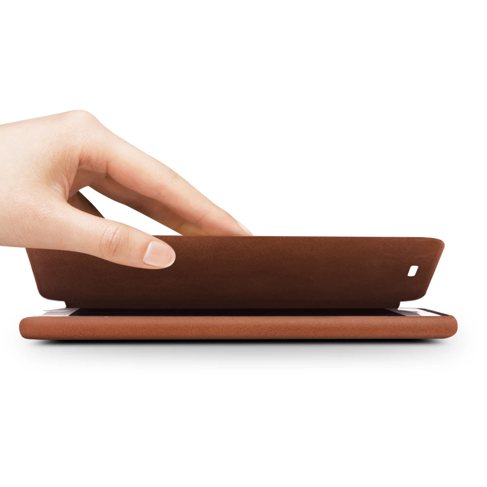 QIALINO Натуральная кожа флип чехол для iPhone 8 Plus Роскошный ультра тонкий ручной работы сотовый телефон чехол для iPhone 8 Plus 4,7/5,5 дюймов