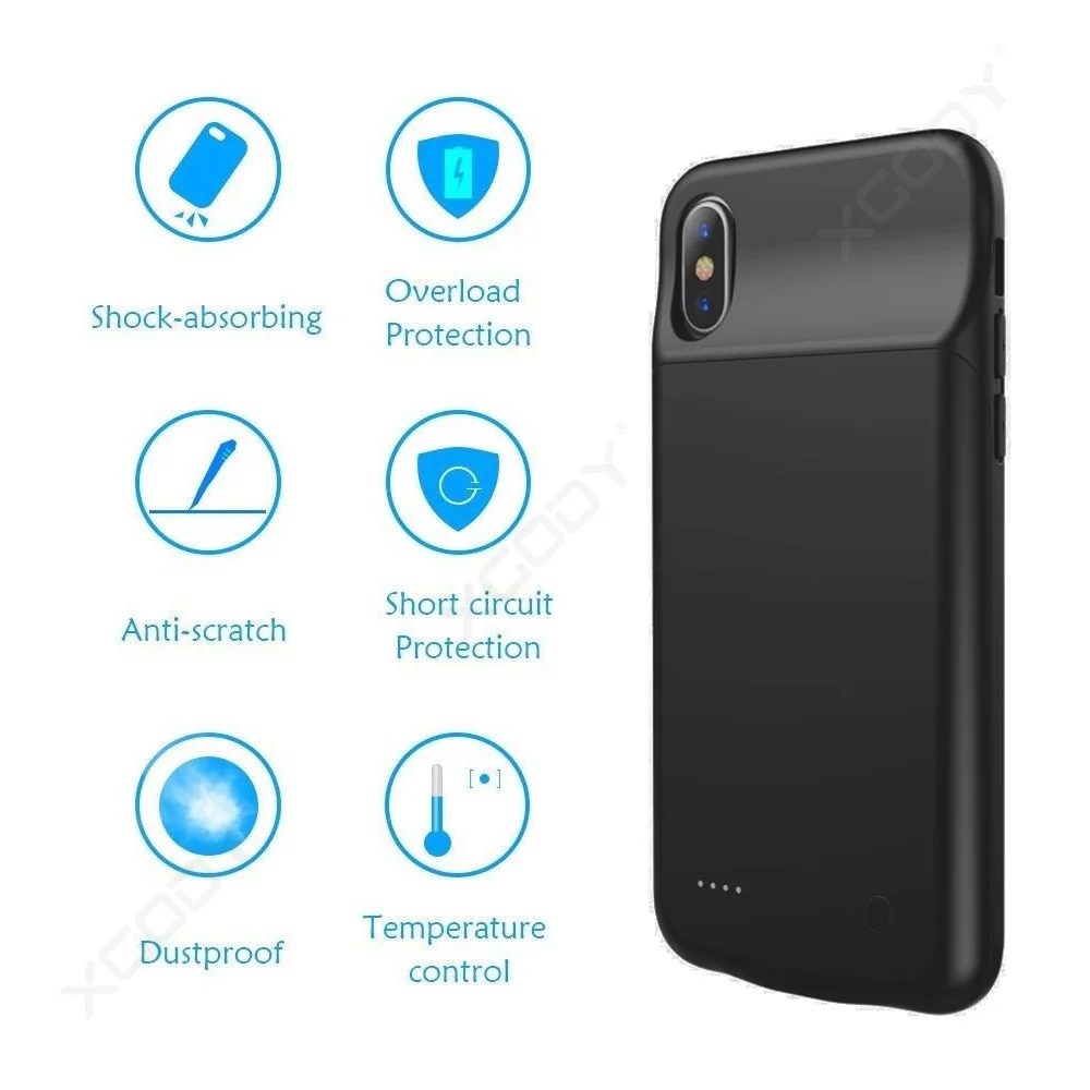 XGODY 3200 мАч умный чехол для Apple iphone X XS Мобильный Внешний Аккумулятор Чехол для зарядки для iphone X XS чехол для резервного зарядного устройства