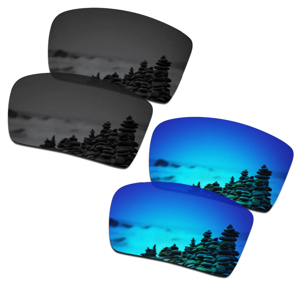

2 пары поляризованных солнцезащитных очков SmartVLT, Сменные линзы для Oakley eyeпатч 2 Stealth, черного и голубого цвета