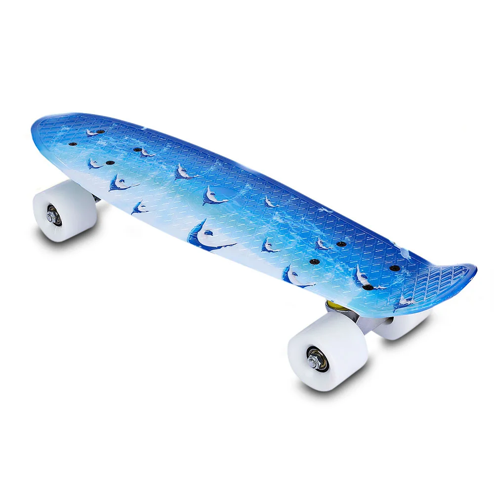 22 дюймовый скейтборд с изображением дельфина длинная доска из ПУ