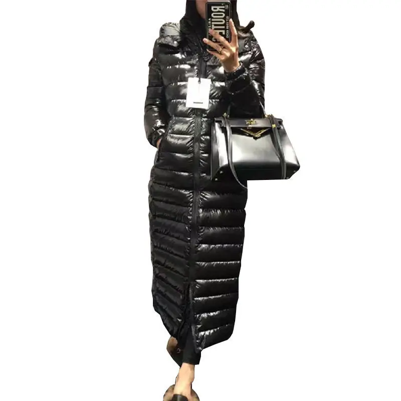 2018 Новый Большие размеры осень зима женские пуховик удлинить с капюшоном толстые