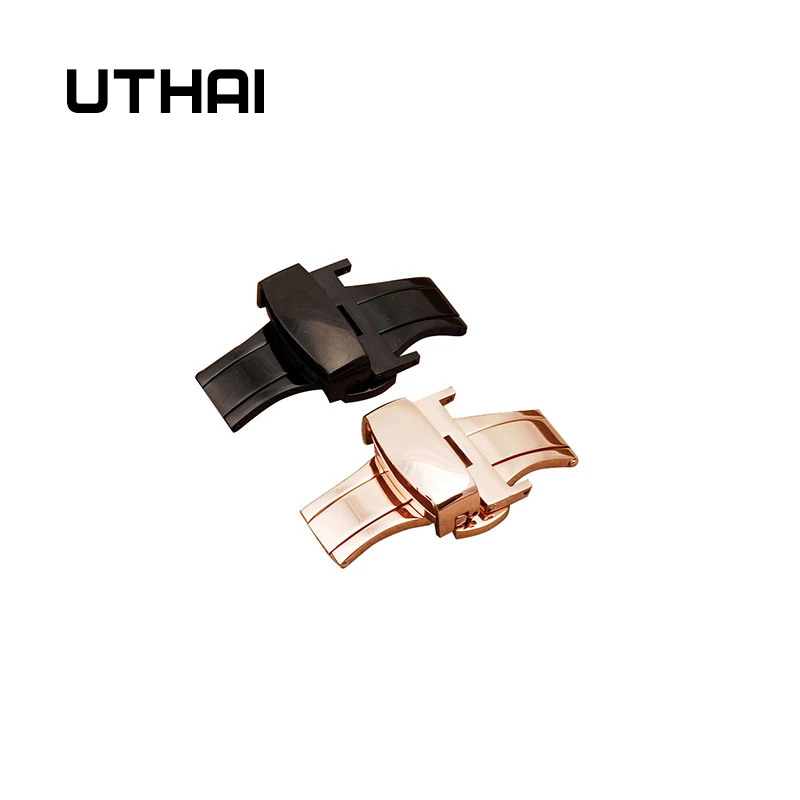 UTHAI T01 автоматический двойной щелчок Бабочка Пряжка часы кнопка сложения