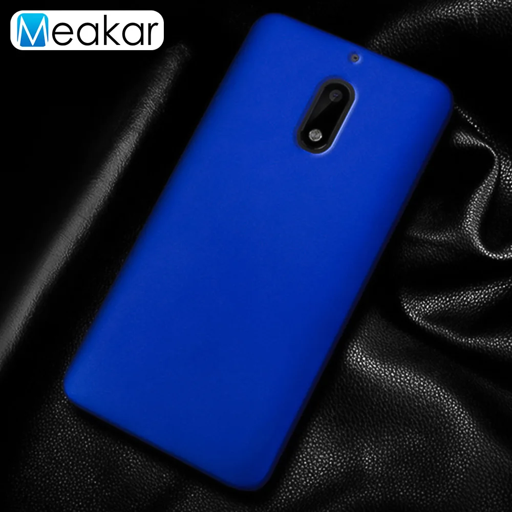 Blue Матовая Пластик Coque 5.2For Nokia 6 Чехол для Nokia 6 Nokia6 двойной телефона чехол-лента на заднюю панель - Цвет: Blue
