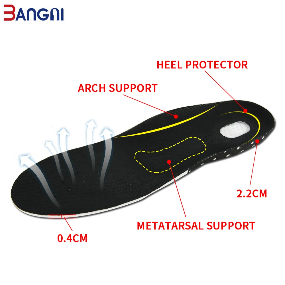 3ANGNI Orthopedic Insoles Orthotic Arch Support Flat Feet Pad Sport Basketball Gel Insert Cushion for Men Women Shoes Insoles
