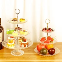 wedding party holiday party three layer fruit plate dessert tray candy dishes cake rack buffet display rack home table decor