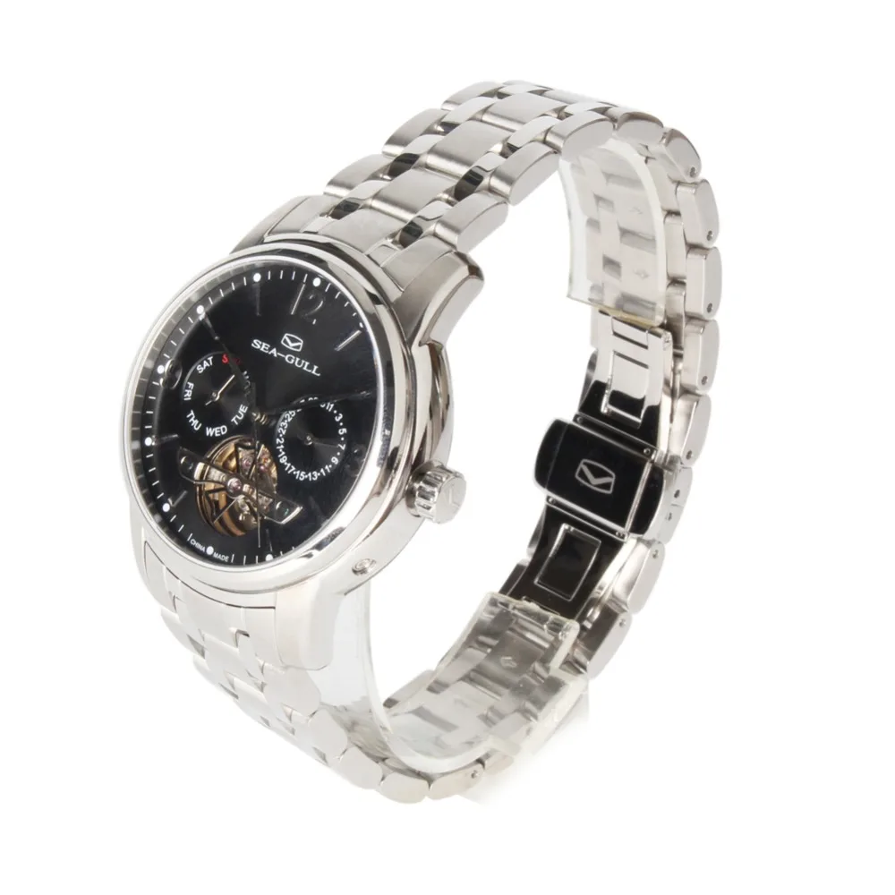 Оригинальные маховик чайки с 3 стрелками черный циферблат автоматические