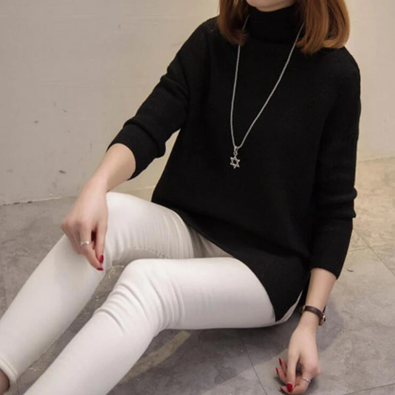 2017 Long Turtleneck Sweater Dress Maxi Sleeve Women Full Winter Slim Sexy Sweaters Pulloverliu7 | Женская одежда