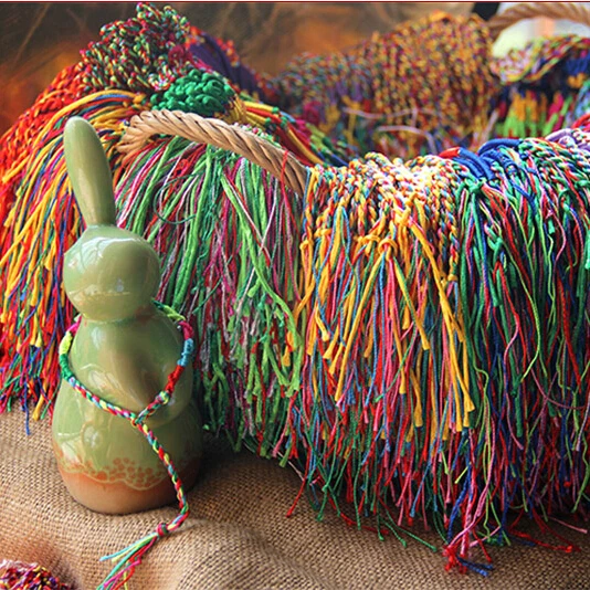 ABL252(100) толстые недорогая Яркая Радуга ручной работы ткань Тканый Плетеный Канат