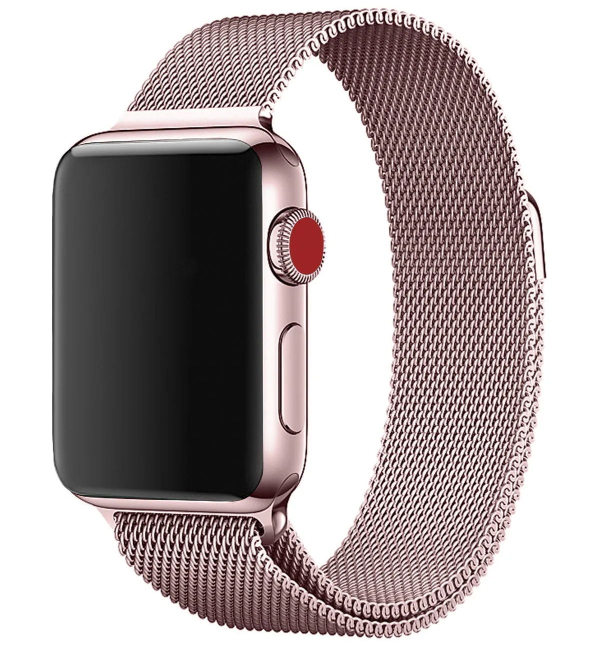 Rose red Ремешок для Apple Watch 38 мм 40 мм 42 мм 44 мм, Миланская Петля из нержавеющей стали, сетчатый Спортивный Браслет, магнитная застежка для iWatch серии 1/2/3/4 - Цвет ремешка: Rose red