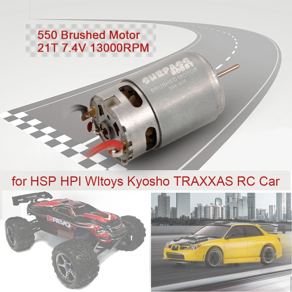 Новый двигатель с щеткой 550 RC 21T 7 4 В 13000 об/мин для HSP HPI Wltoys Kyosho TRAXXAS автомобильный