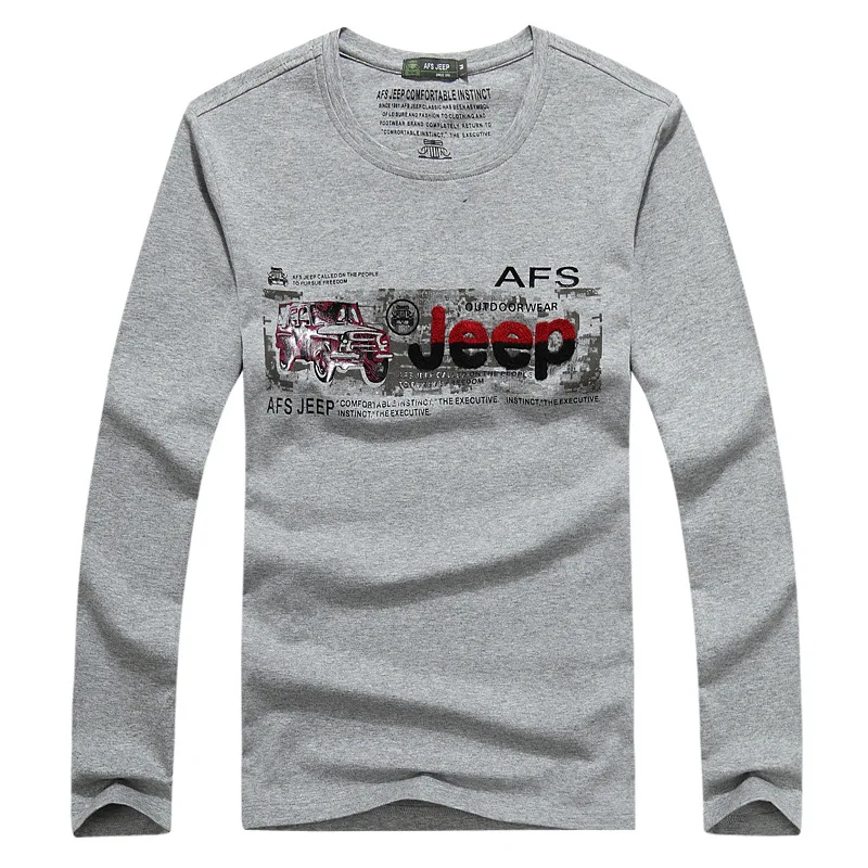 AFS JEEP брендовая футболка с логотипом мужская из хлопка топы длинными рукавами и