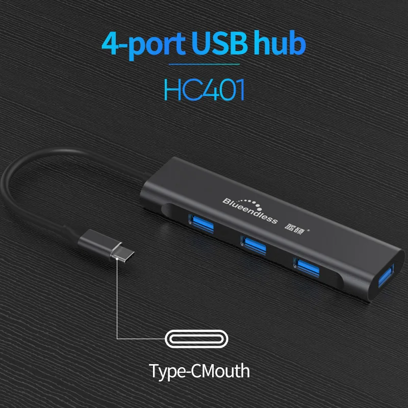 Blueendless usb c hub USB3.1 Тип C на 4 порта USB3.0 Высокоскоростная поддержка 3.0 5 Гбит/с для MacBook