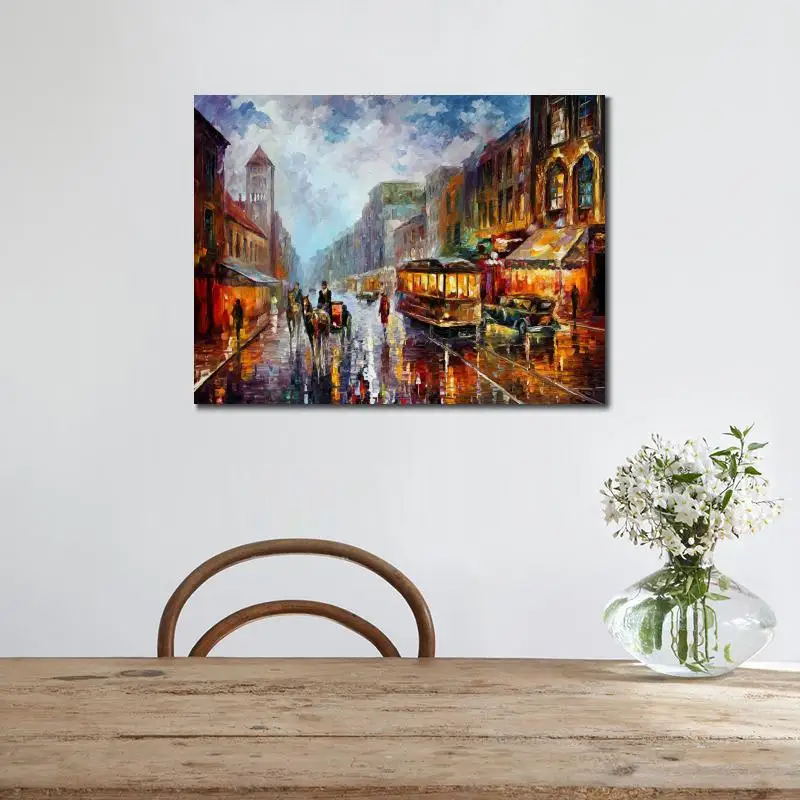 Goedkoop Hedendaagse Kunst Los Angeles Mes Olieverf Canvas Mooie Landschap Foto Voor Muur Decor