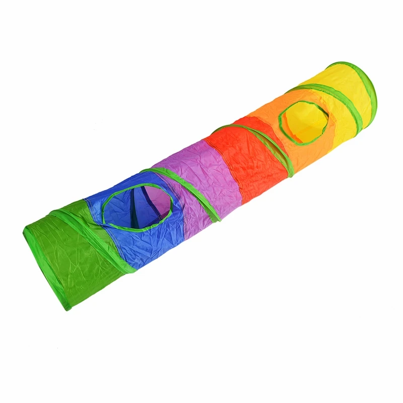 2 Holes 1 2/4/5 отверстий туннель для кошек с мячом котенок кошка игрушка Кот играть многоцветный интерактивная игрушка FoldableBulk игрушки аксессуары Забавный туннель для домашних питомцев - Цвет: 2 Holes 1