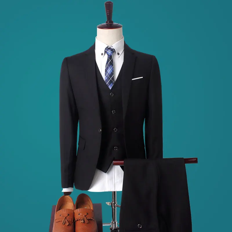 Новый модный мужской костюм из 3 предметов Осень-зима роскошный брендовый дизайн