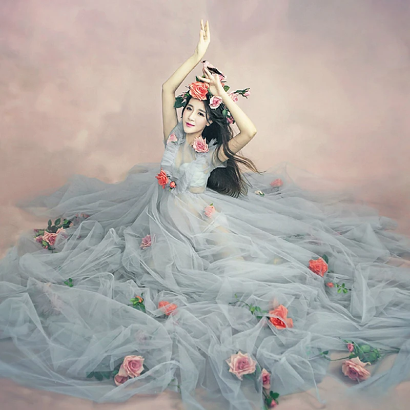 Платье для беременных реквизит фотосессии романтическое Элегантное Длинное