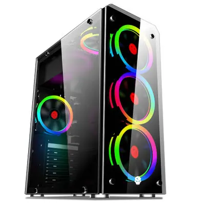 black 355*180*435 мм diy игровой компьютер RGB ПК Шасси в корпусе крышка боковое закаленное стекло геймер габинет computador ATX/micro-ATX/ITX - Цвет: black