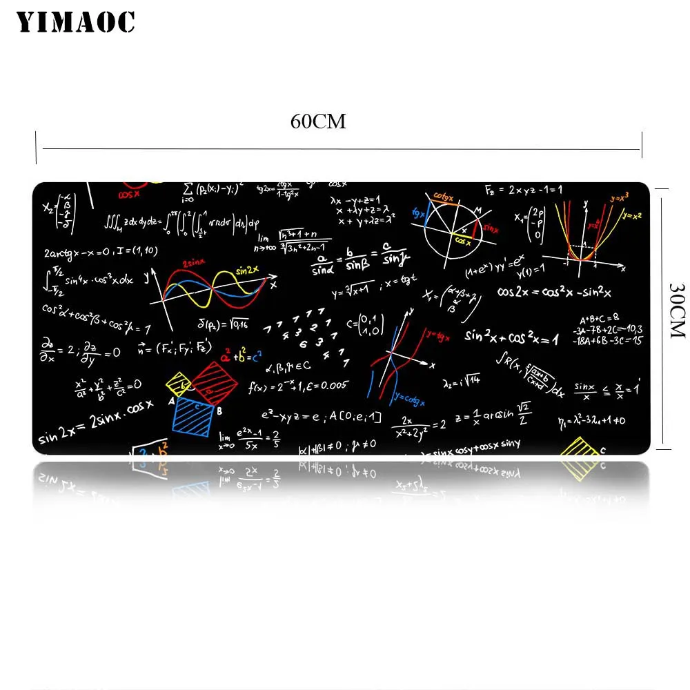 YIMAOC Boy Gift Pad Geometric formula Mouse Computer Mousepad Anti-slip Natural Rubber Gaming Mat 30x60 cm | Компьютеры и офис