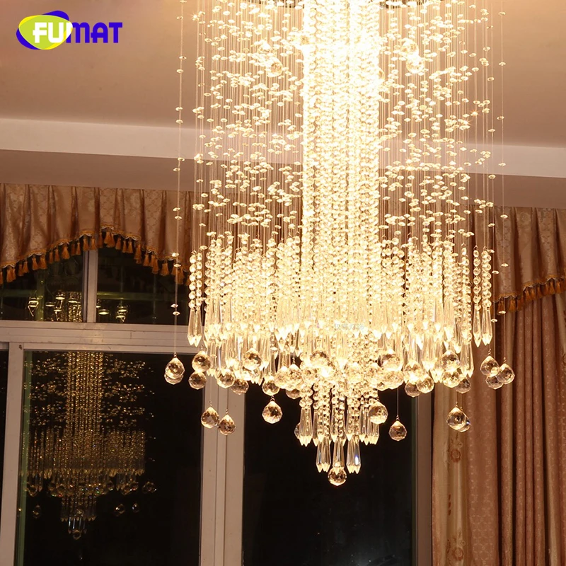 売却 Fumat K9クリスタルシャンデリアライト現代クリスタルシャンデリアランプ用ヴィラペントハウススパイラルled K9クリスタルシャンデリアランプ