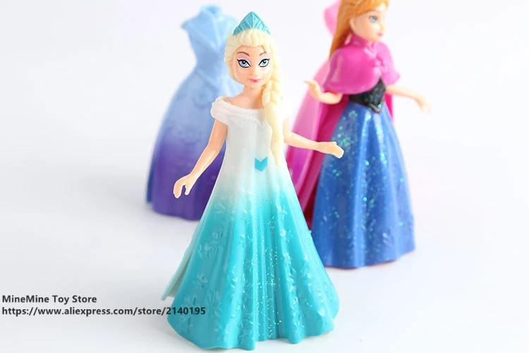 DISNEY Frozen Princess Elsa Anna 12 см 4 шт./компл. фигурки модель аниме мини украшение ПВХ