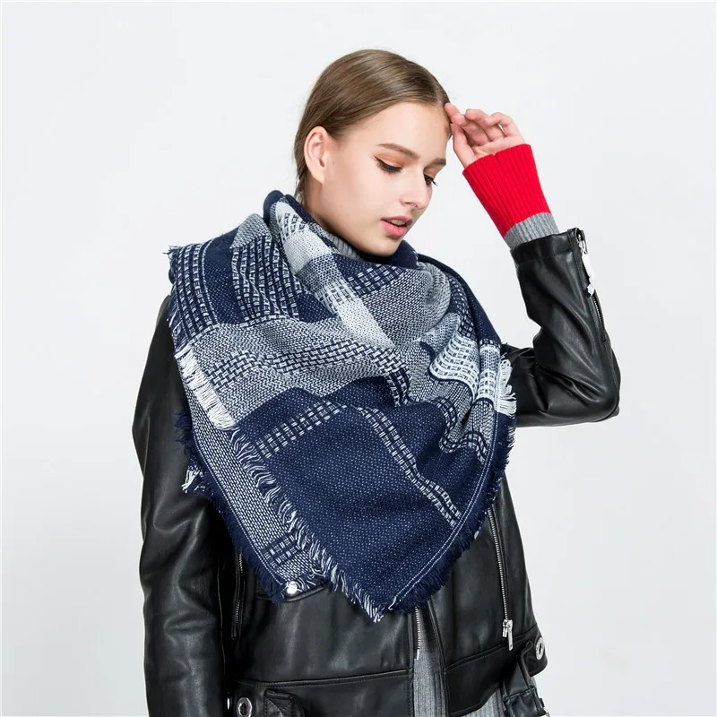 Новый Модный осенне-зимний удобный большой клетчатый темпераментный Шарф Новое