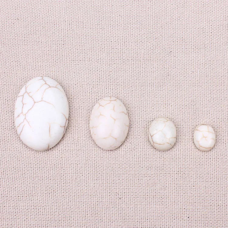 10 шт./лот белые овальные кабошоны с плоским основанием очаровательные бусины из