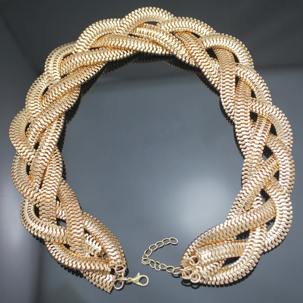 Винтажная Золотая египетская Клеопатра массивная плетеная цепочка в виде змеи