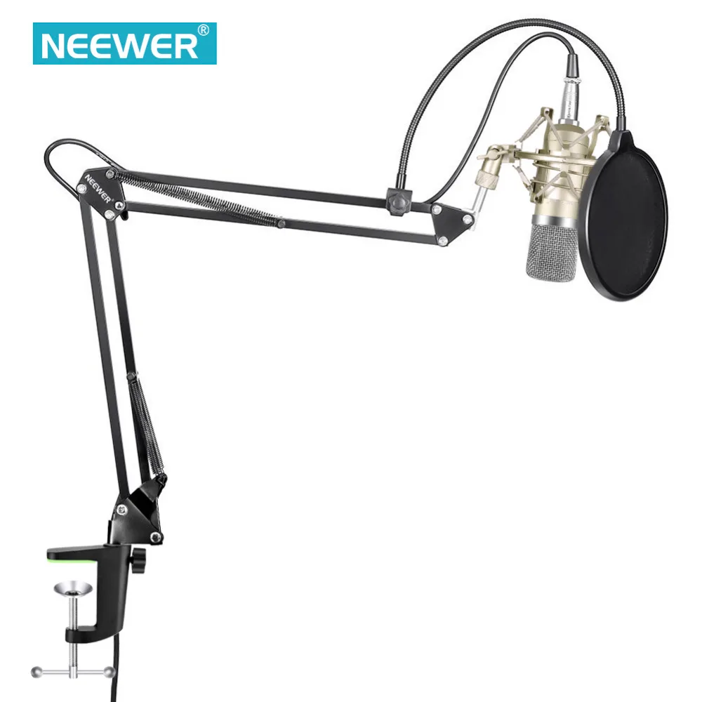 Конденсаторный микрофон Neewer набор с ножничной подставкой и амортизирующим