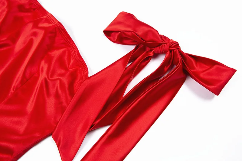 

Bangniweigou Shimmer Satin Bowknot Tank Dress Christmas Festival Mini Dress Celebrity Party Red Sheath Elegant Birthday Dress