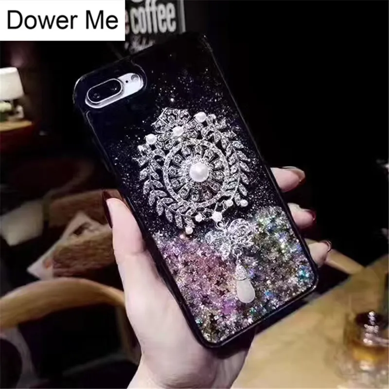 Мягкий чехол для телефона Dower Me брошь с бриллиантами жемчужная подвеска жидкий