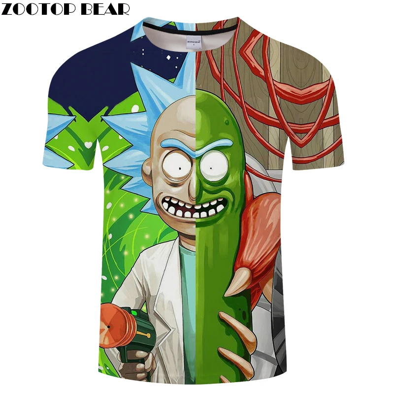Забавная Мужская футболка Rick &amp marty летняя мужская и женская с коротким рукавом