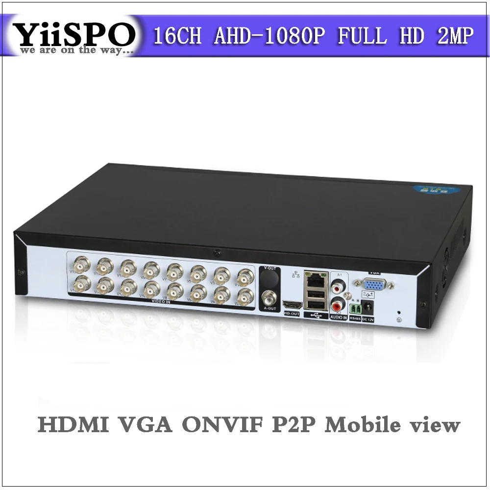 Yiispo домашнего наблюдения 16ch Full HD AHD 1080 P видеонаблюдения видеорегистратор HDMI 2MP