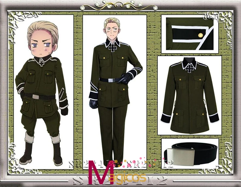 Аниме APH Axis Powers Hetalia Германия Военная униформа косплей костюм для вечеринки на