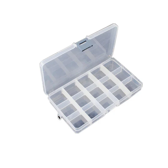 15 Detachable Clear Plastic Divided Storage Box Rhinestone Nail Art Tips | Дом и сад
