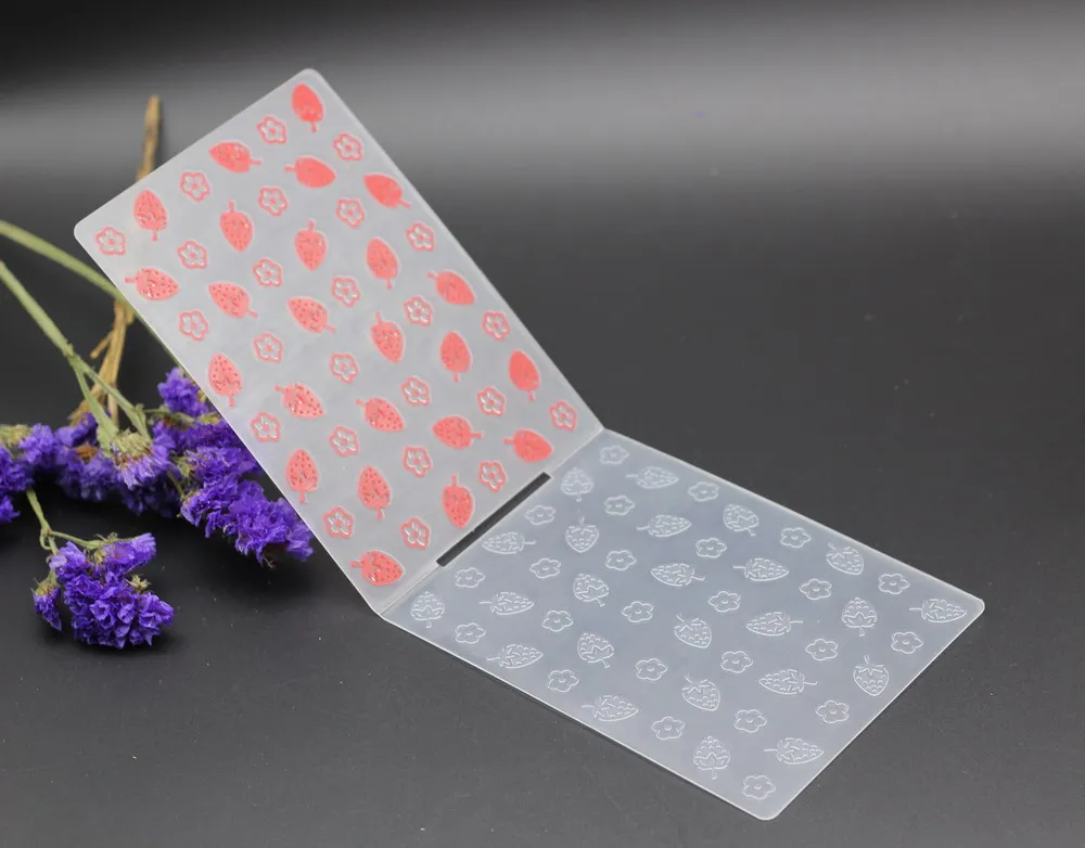 Пластиковые папки для тиснения клубника круглые цветы DIY конверт скрапбукинга