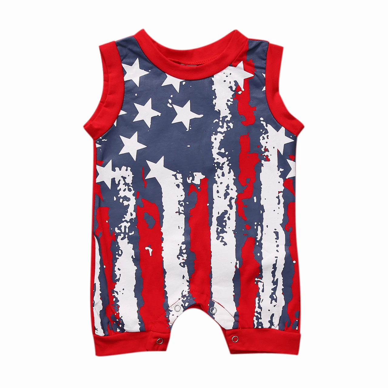 Summer 2017 Newborn Toddler Kids Baby Boys Girls Sleeveless Striped Flag Romper Jumpsuit Clothes Outfits | Детская одежда и обувь