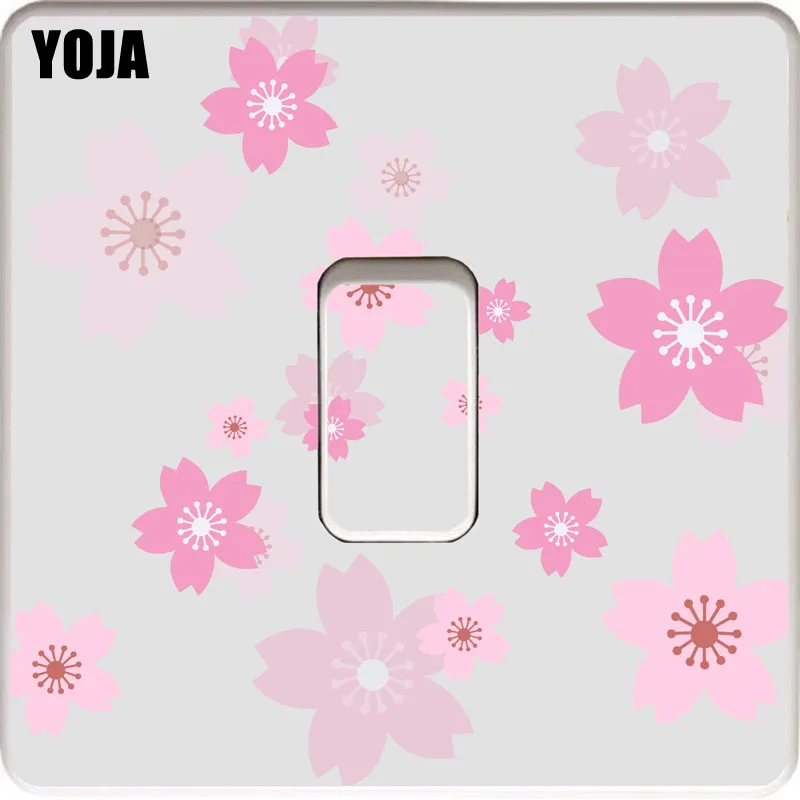 YOJA розовый Flying Sakura Flower ПВХ Переключатель наклейка мультфильм дизайн