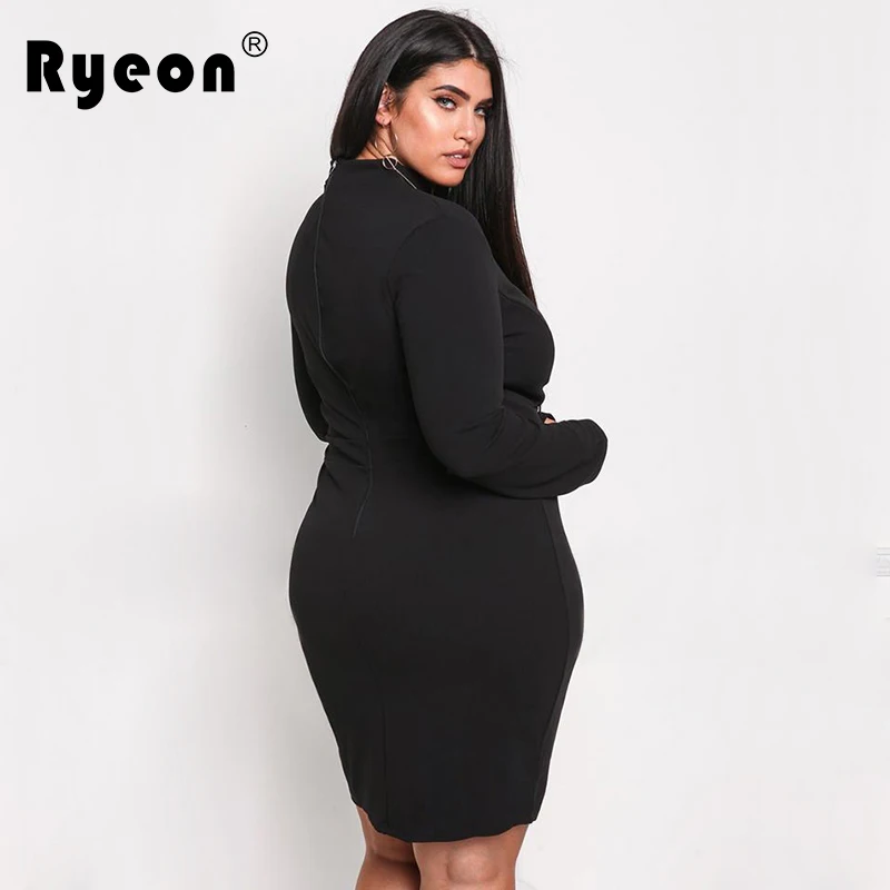 Ryeon осень зима весна женское сексуальное платье Большой размер облегающее