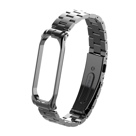 Black Металлический ремешок mi Band 4 для Xiaomi mi Band 4, умный Браслет, роскошный браслет из нержавеющей стали, ремешок для mi Band 4, сменный - Цвет: Black