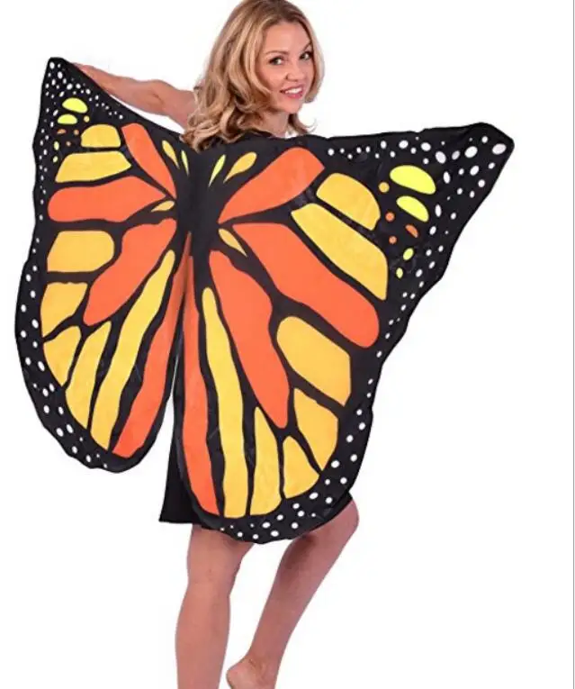 Недорогая накидка бабочка Monarch крылья одного размера красочные из полиэстера