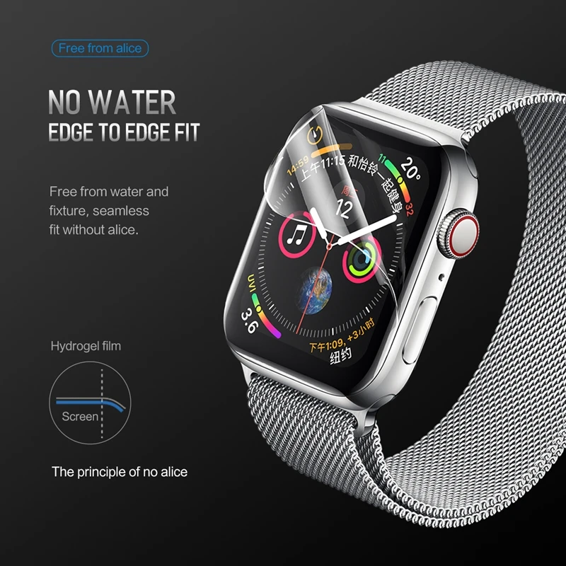 2 шт в партии Защитная пленка для Apple Watch 4 обновленная Гидрогелевая i watch размером 40
