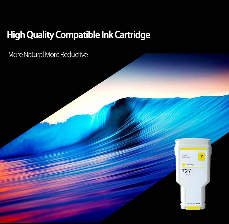 SAYA HP 727 Compatible Ink Cartridge 300ML For HP DesignJet T920 T2500 T930 T1530 T2530 T1500 Printer(PBK C M Y GY MBK