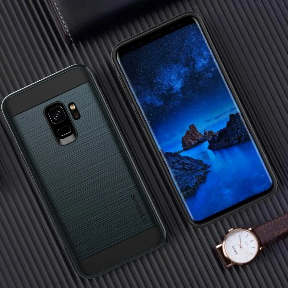 TPU+PC High Quality Carbon Fiber Phone Case For Samsung Galaxy A8 2018 A8plus2018 shockproof full Cover Hard Plastic Fitted |