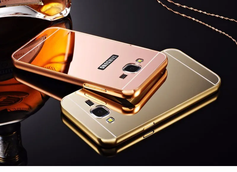 Роскошные зеркальные Чехлы цвета розового золота для Samsung Galaxy On5 алюминиевая
