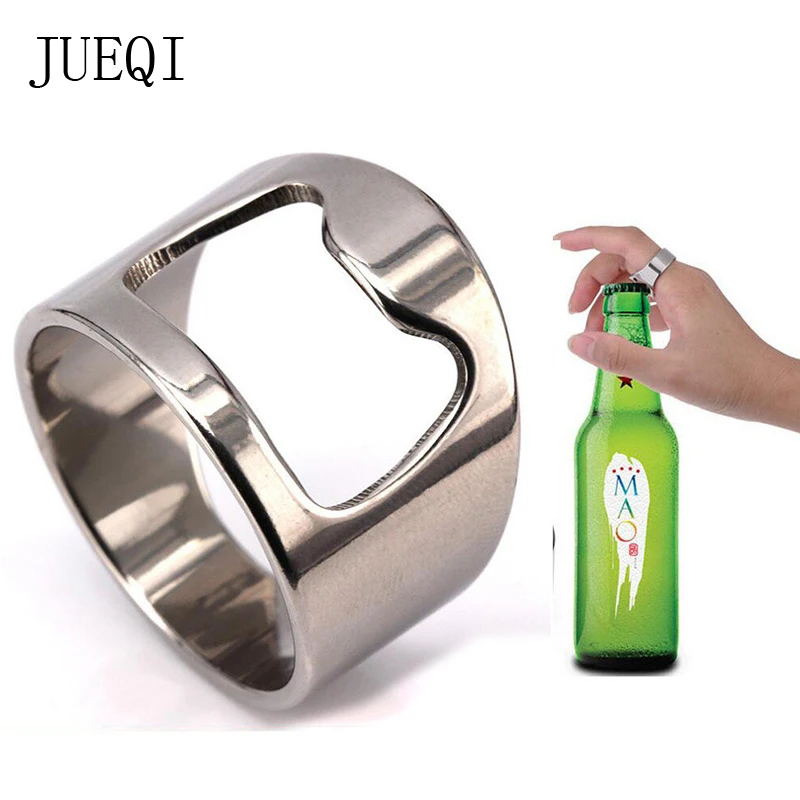 

JUEQI Stainless Steel Bottle Opener Ring Stainless Steel Open Beer Bottle Ring Creative Bottle Opener Beer Opener